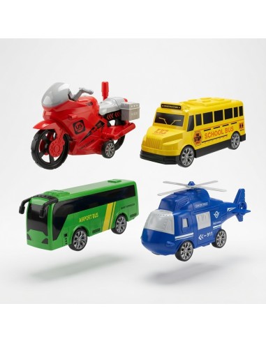 Slided Cartoon Helicopter Motorcycle Bus School Bus