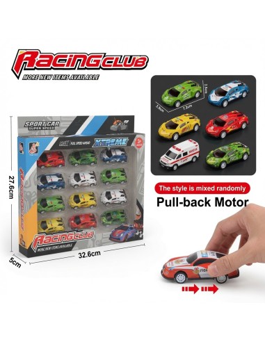Metal Pullback Police Cars 12pcs