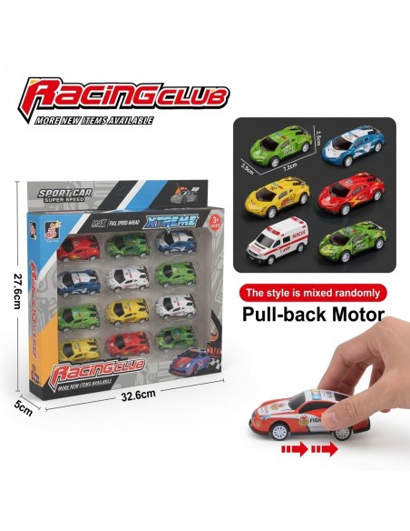 Metal Pullback Police Cars 12pcs