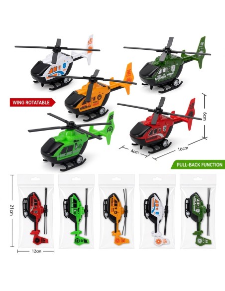 Solid Color Pullback Helicopter
