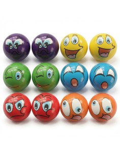 6.3cm PU Ball Colourful Smiley
