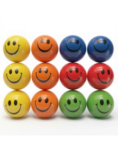 6.3cm PU Ball Colourful Smiley