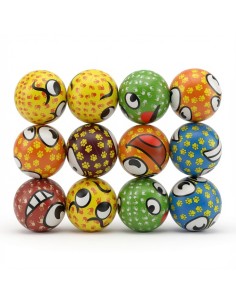 6.3cm PU Ball Colourful Smiley