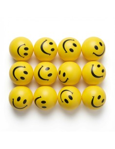 6.3cm PU Ball Yellow Smiley