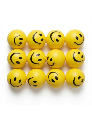 6.3cm PU Ball Yellow Smiley