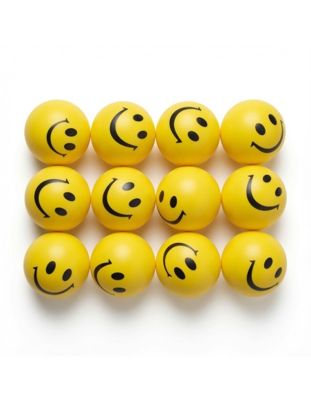 6.3cm PU Ball Yellow Smiley