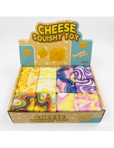 Marbled Cube Cheese Squishy Toy