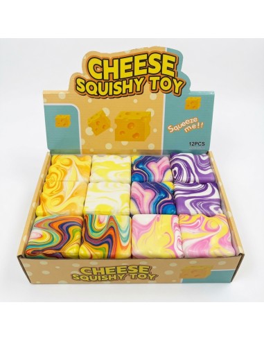 Marbled Cube Cheese Squishy Toy