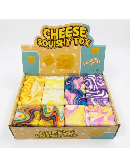 Marbled Cube Cheese Squishy Toy