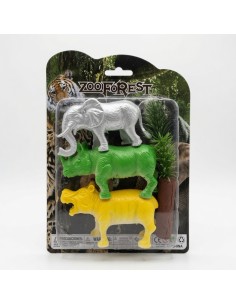 Hollow Animals With Grass And Wooden Strips 3pcs
