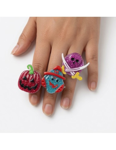 Flashing Glitter Skull Rings