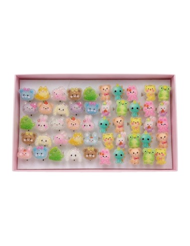 Flashing Glitter Cartoons Rings