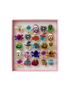 Flashing Glitter Skull Rings