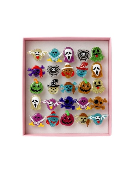 Flashing Glitter Skull Rings