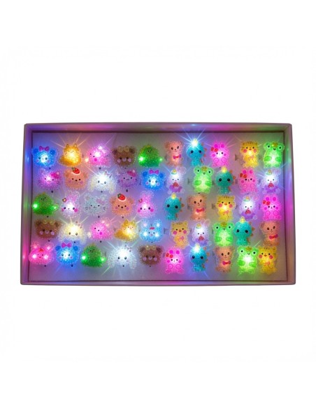 Flashing Glitter Cartoons Rings