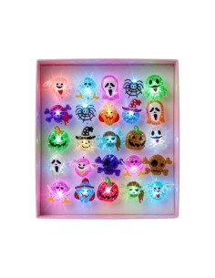 Flashing Glitter Skull Rings 2
