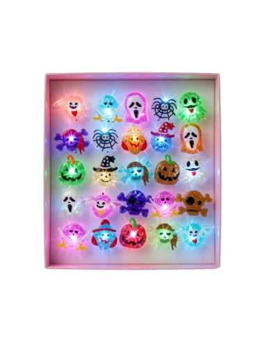 Flashing Glitter Skull Rings