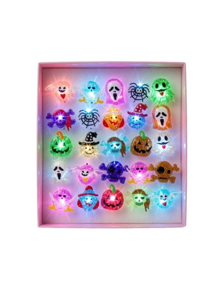 Flashing Glitter Skull Rings