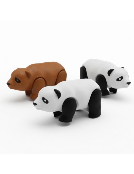 Solid Color Pullback Cartoon Panda Car