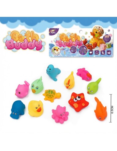 Vinyl Whistle Cartoon Animals (12 Pcs)