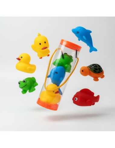 Tubes of 6 Vinyl Animal Ducks (12pcs)