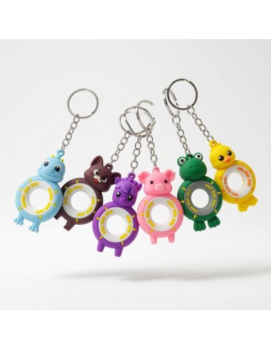 Cartoon Animal Swimming Ring Keychain